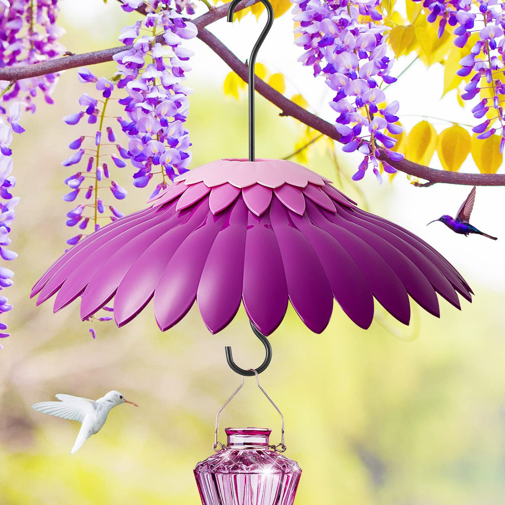 BESERIE 14-inch hummingbird feeder dome with nectar inside