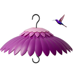 BESERIE 14-inch hummingbird feeder shade dome front view in dark purple
