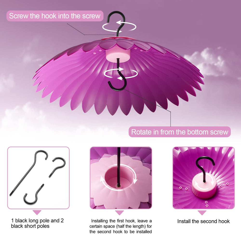 BESERIE 14-inch hummingbird feeder shade dome with three poles included