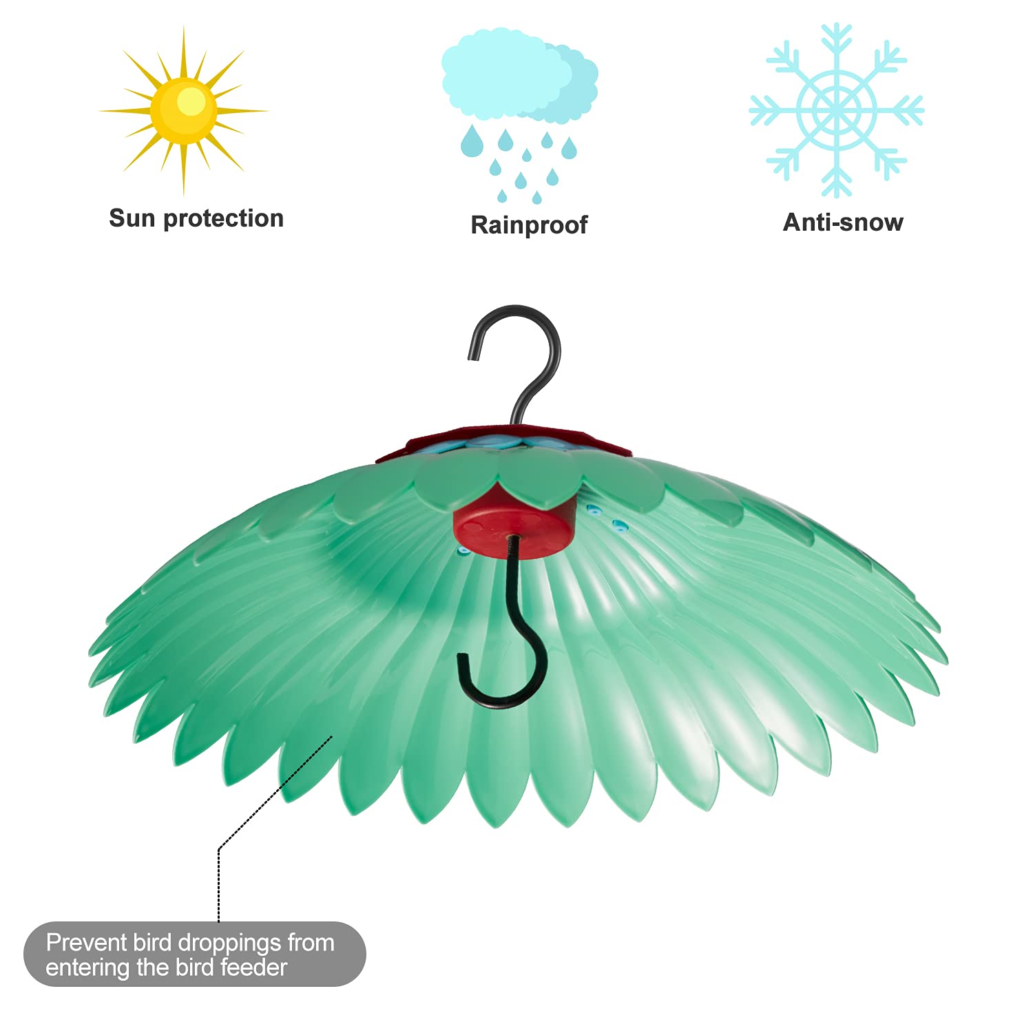Beserie Bird Feeder Cover showing vibrant green colour