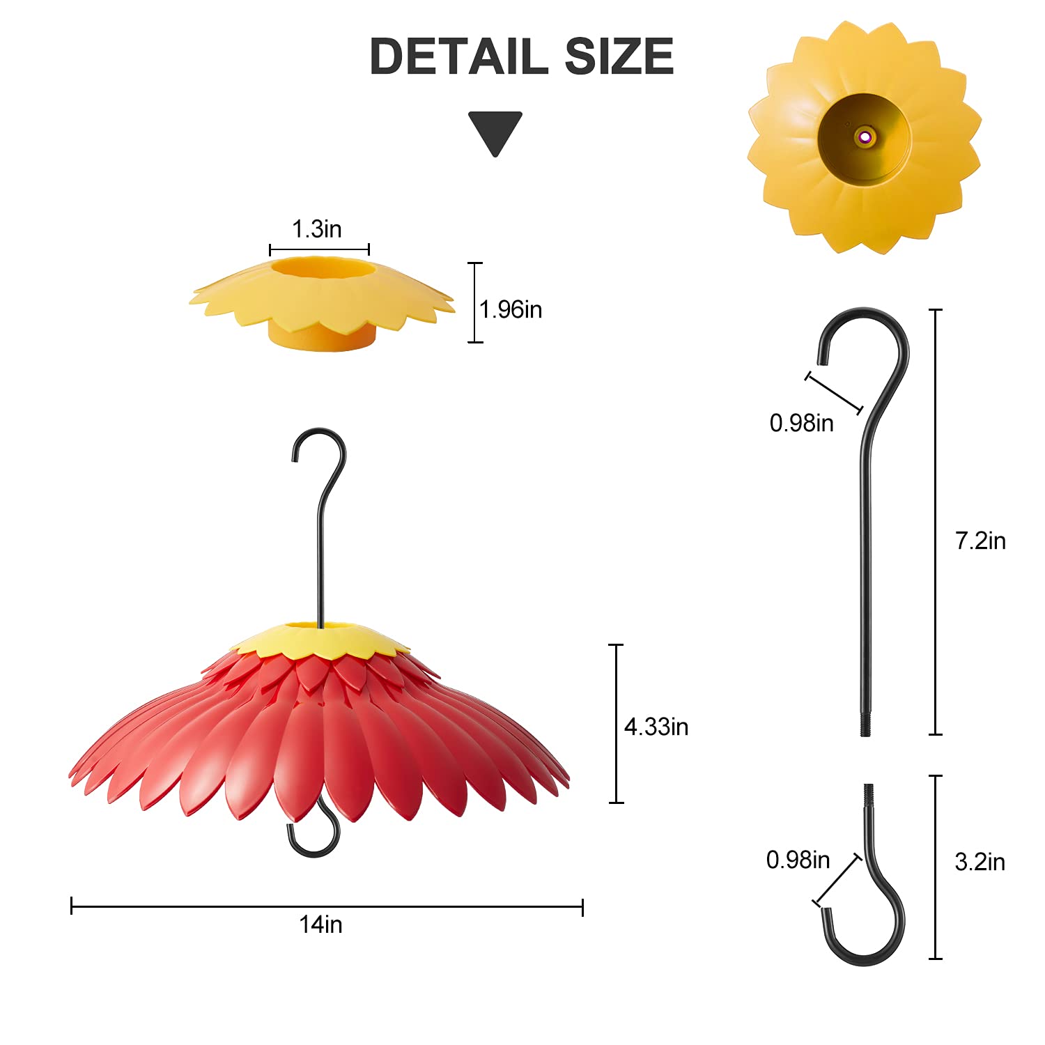 BESERIE hummingbird feeder shade cover with yellow moat