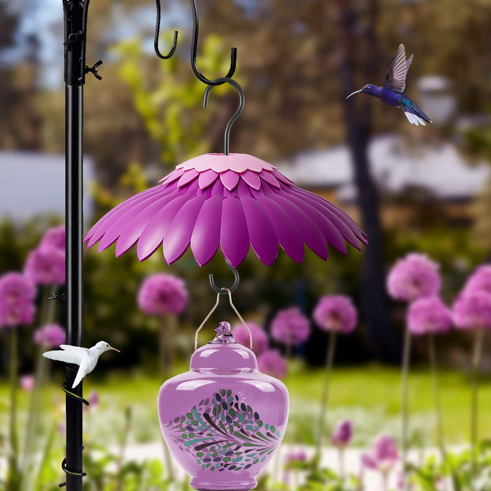 BESERIE shade dome hanging above hummingbird feeder