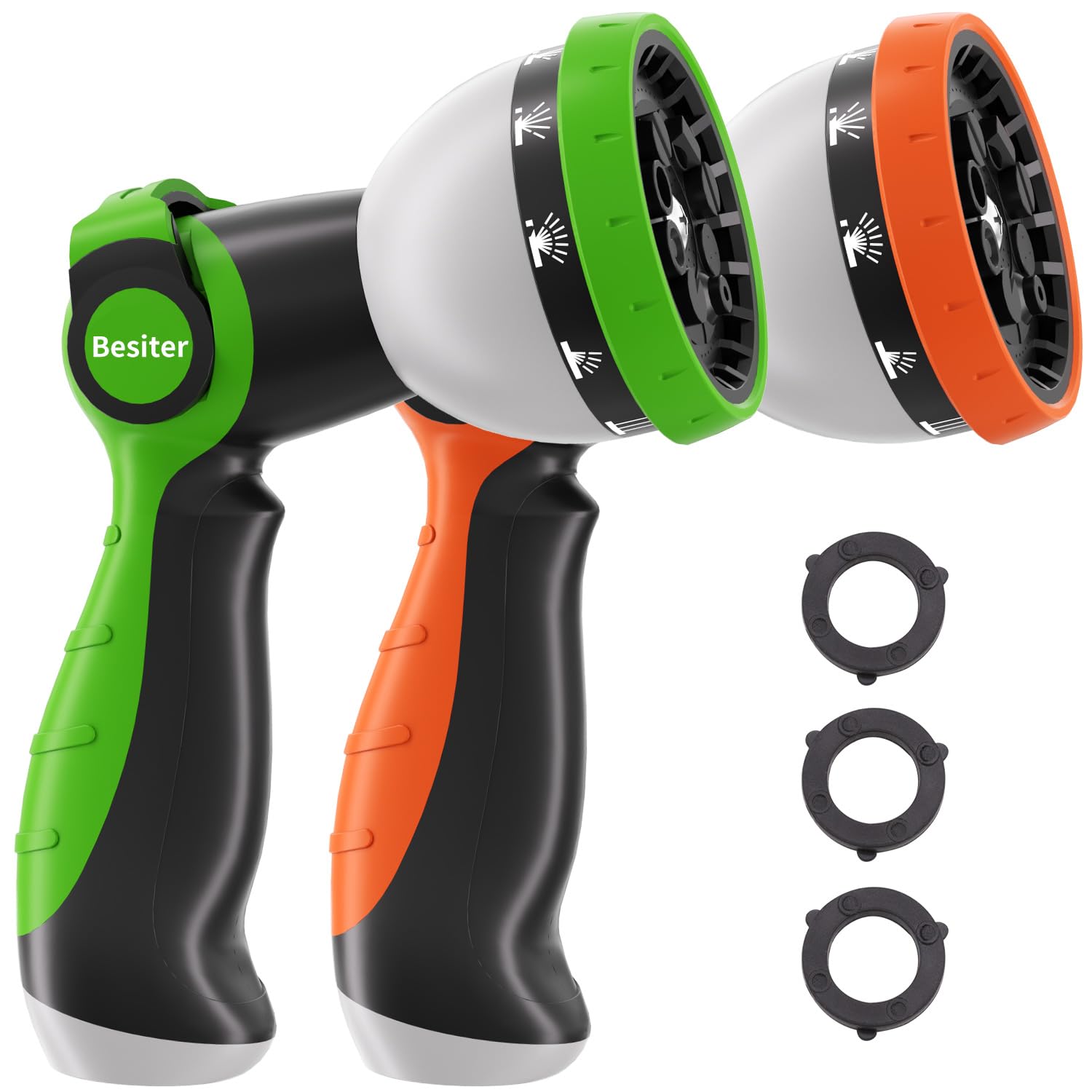 Besiter Garden Hose Nozzle front view with ergonomic grip