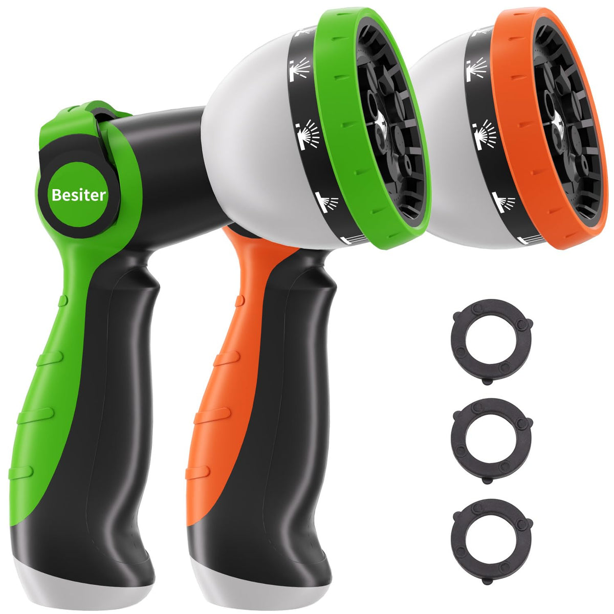 Besiter Garden Hose Nozzle front view with ergonomic grip