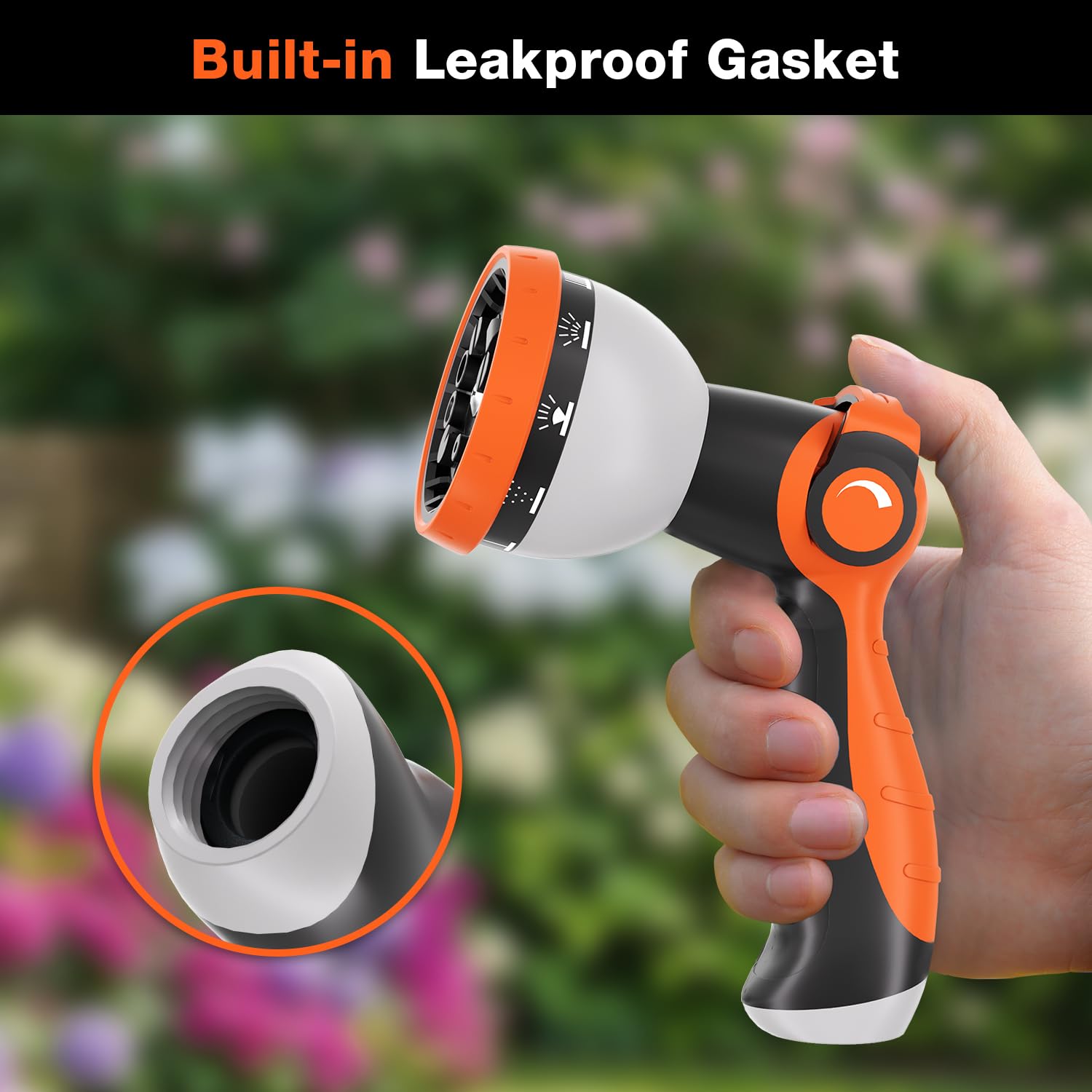 Besiter Garden Hose Nozzle in use for washing a car