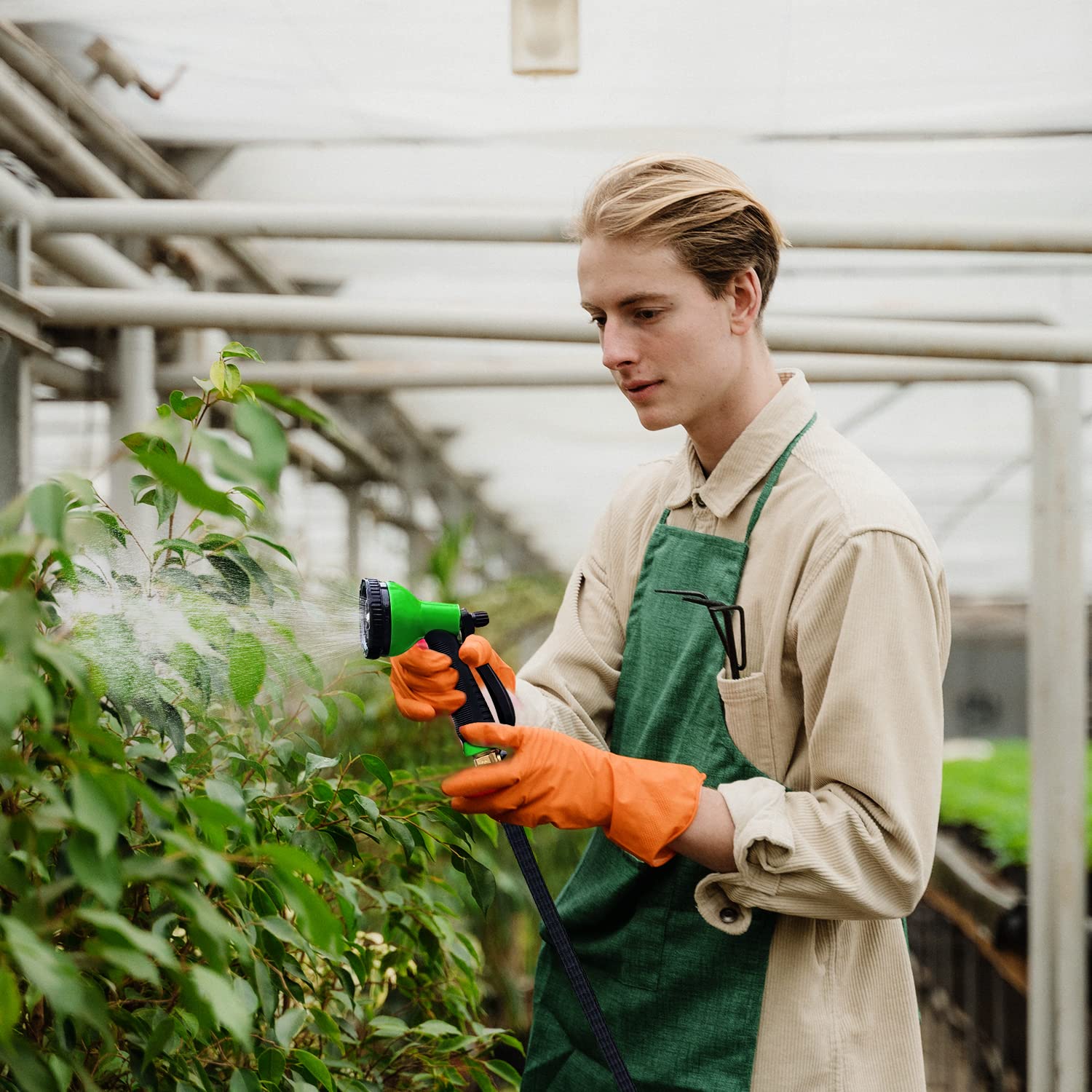 Besiter Garden Hose Nozzle in use watering plants