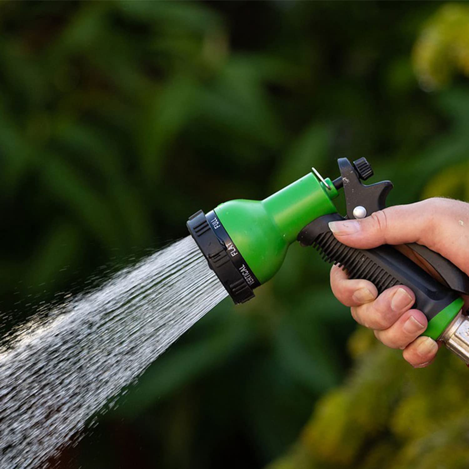 Besiter Garden Hose Nozzle showing ten spray patterns