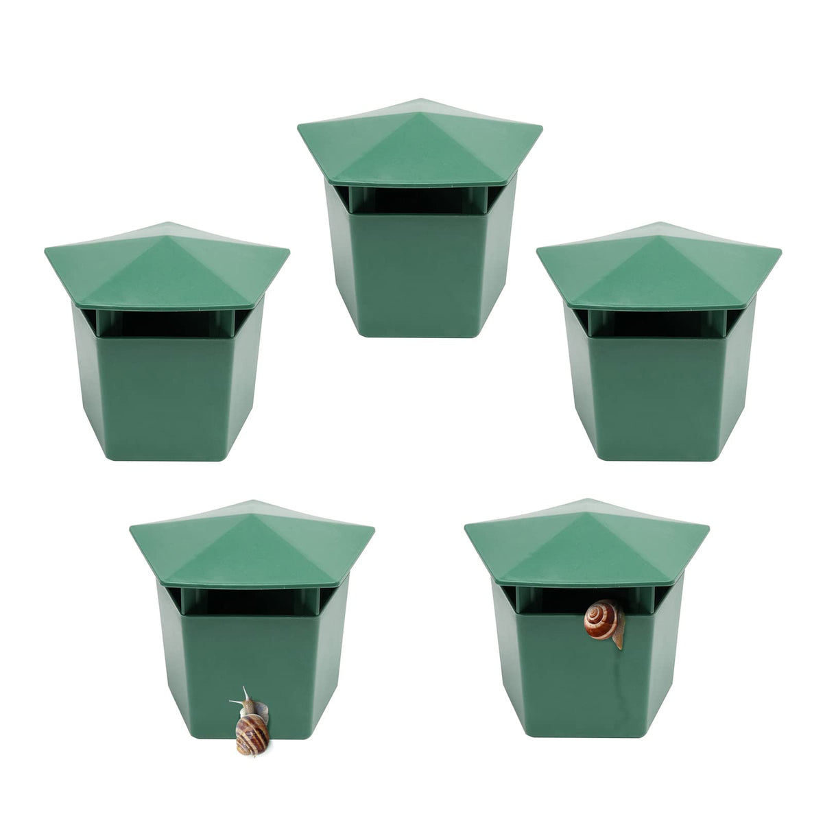 Beslands 5 Pcs Plastic Box for Pest Control, Green
