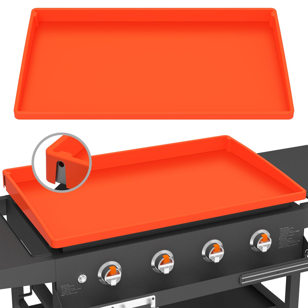 BESSIO 36 inch Silicone Griddle Mat Cover in orange front view