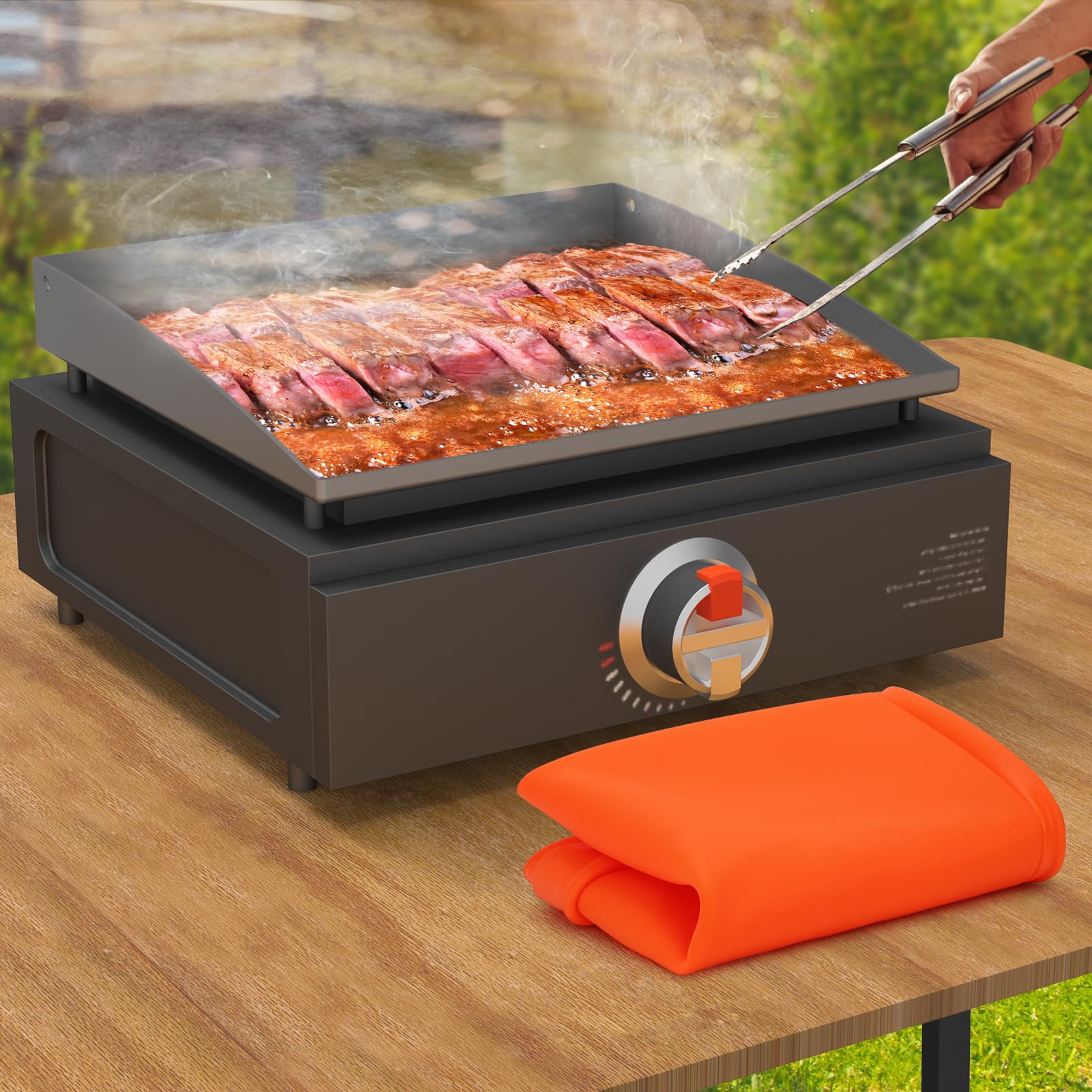 BESSIO Silicone Griddle Mat Cover dimensions and packaging