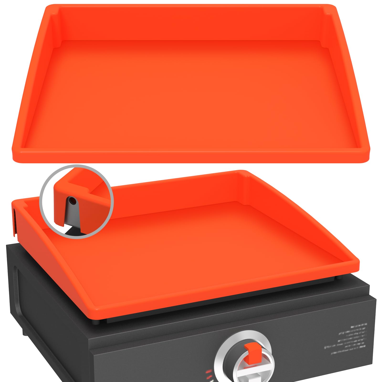 BESSIO Silicone Griddle Mat Cover for Blackstone Griddle 17 Inch Orange front view