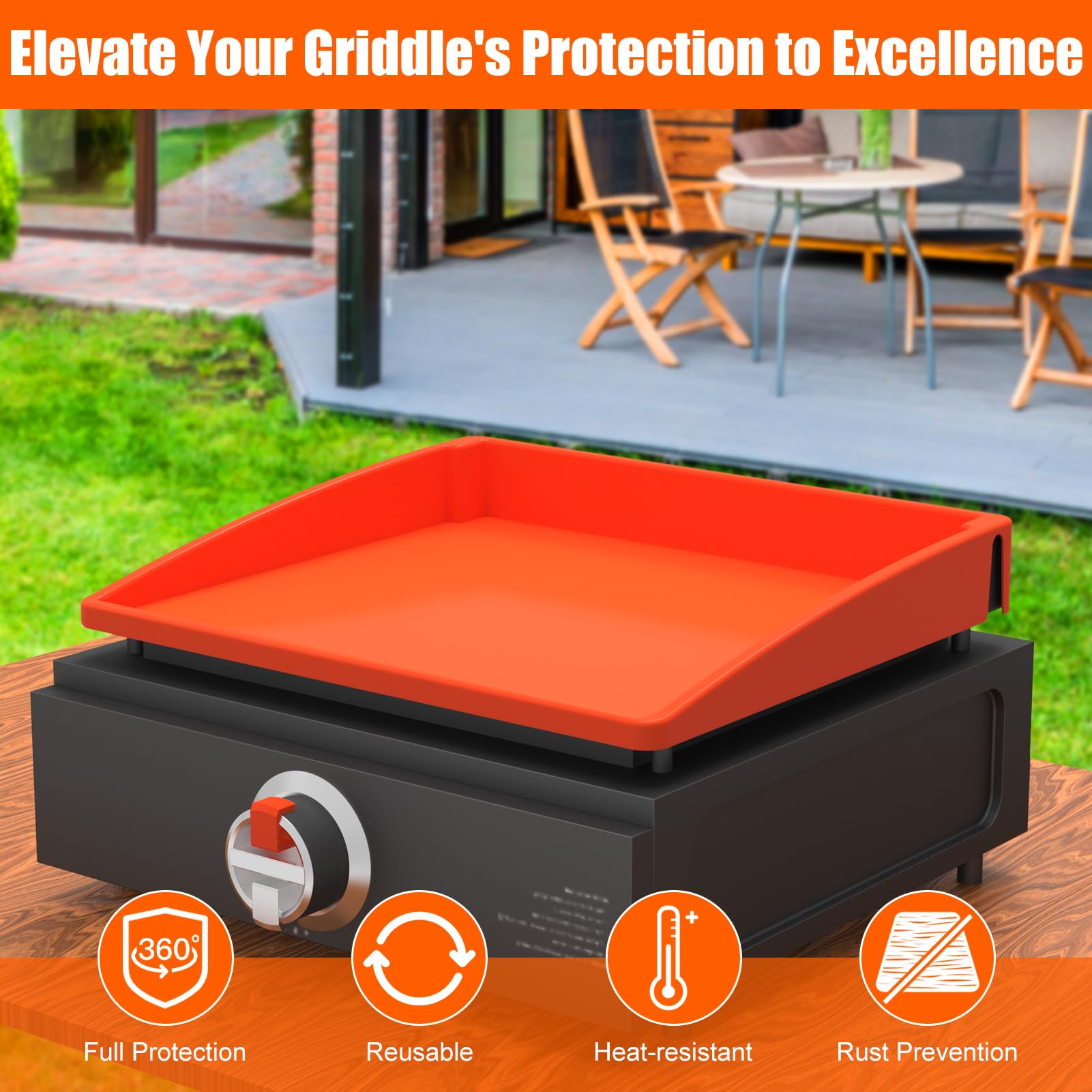 BESSIO Silicone Griddle Mat Cover protecting the Blackstone Griddle