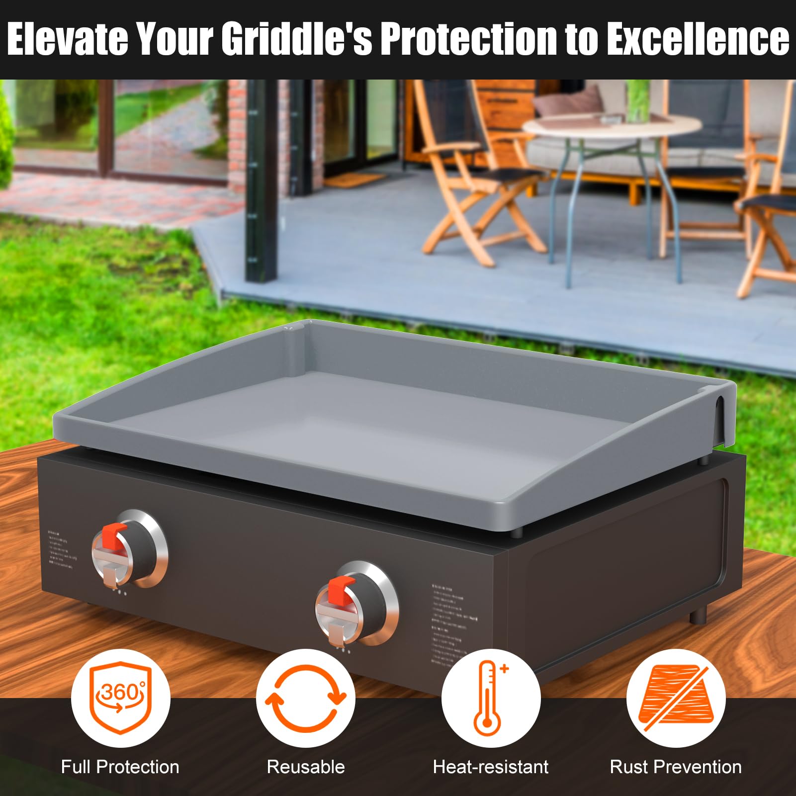 BESSIO Silicone Griddle Mat packaging and dimensions