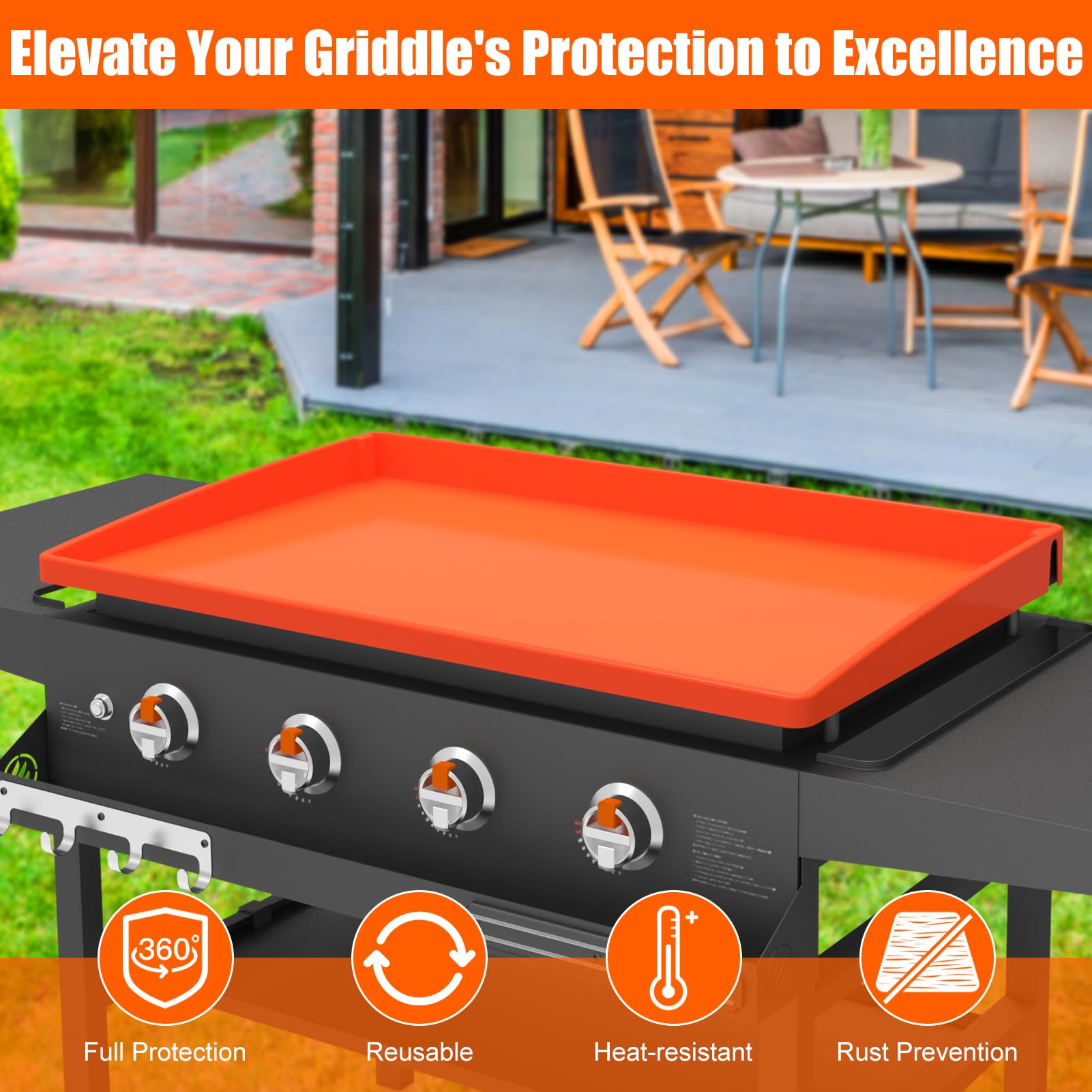 BESSIO Silicone Griddle Mat with close-up of material
