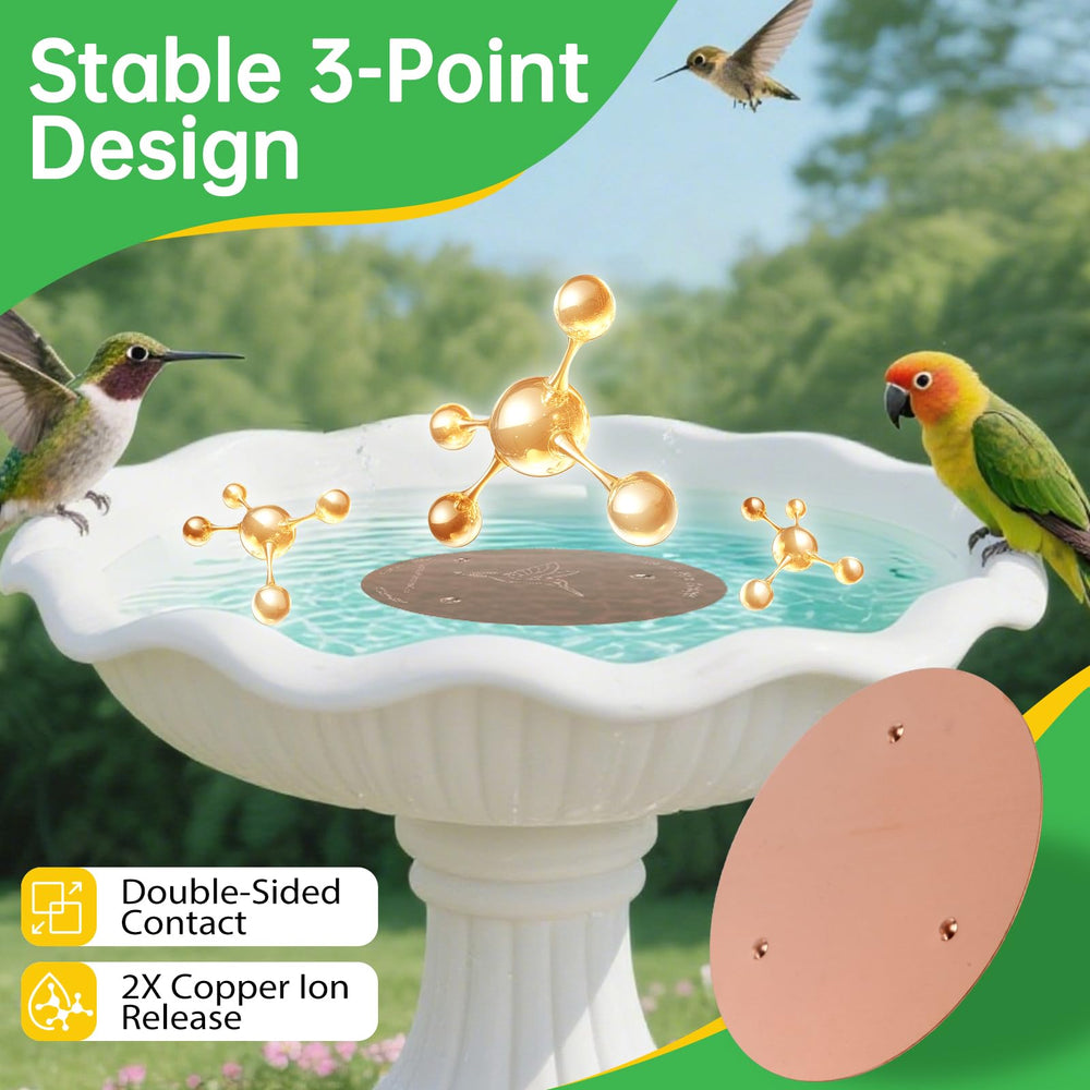 Bessny Bird Bath Copper Discs close-up detail