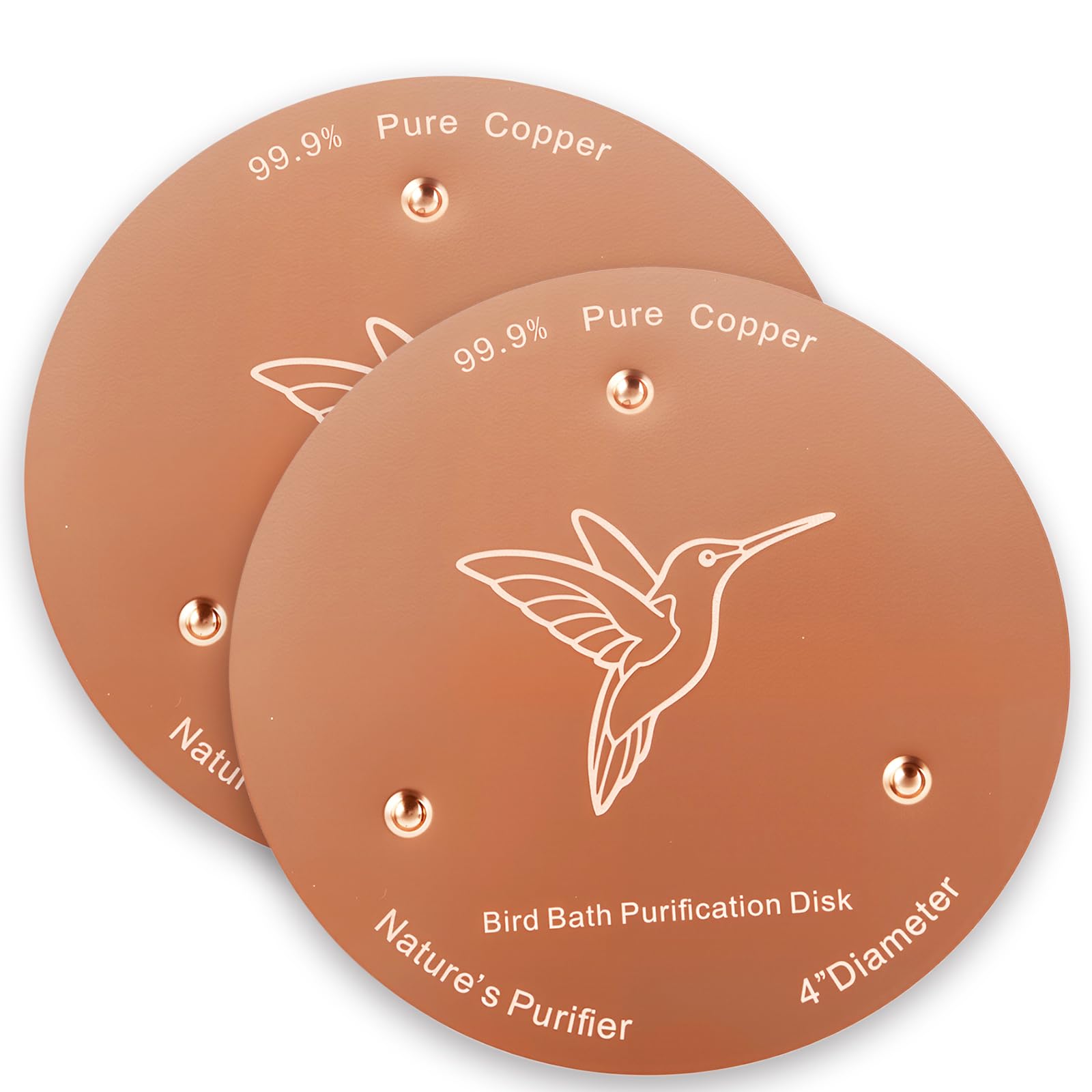 Bessny Bird Bath Copper Discs front view
