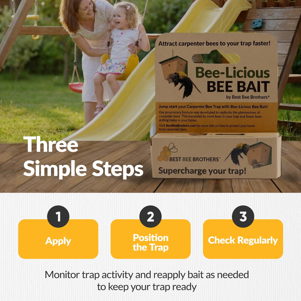 Best Bee Brothers Carpenter Bee Bait application on a trap