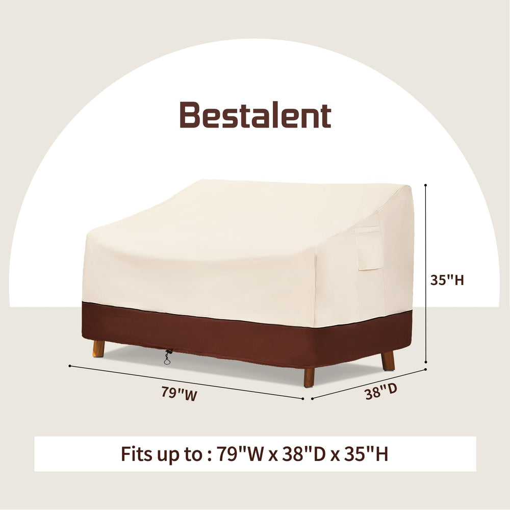 Bestalent Outdoor Patio Sofa Cover side view showing adjustable straps