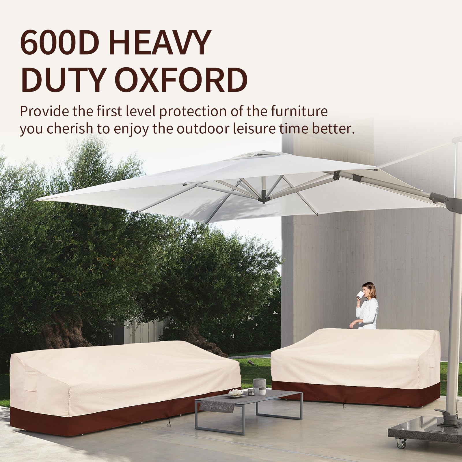 Bestalent Outdoor Patio Sofa Cover with handles and vents