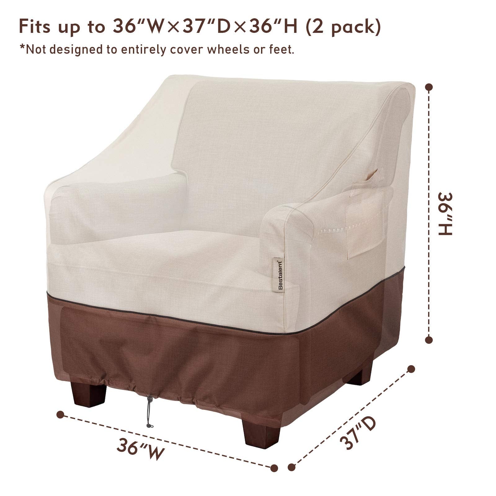 Bestalent patio chair cover with padded handles