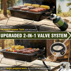 BESTFIRE Portable Propane Grill with foldable legs