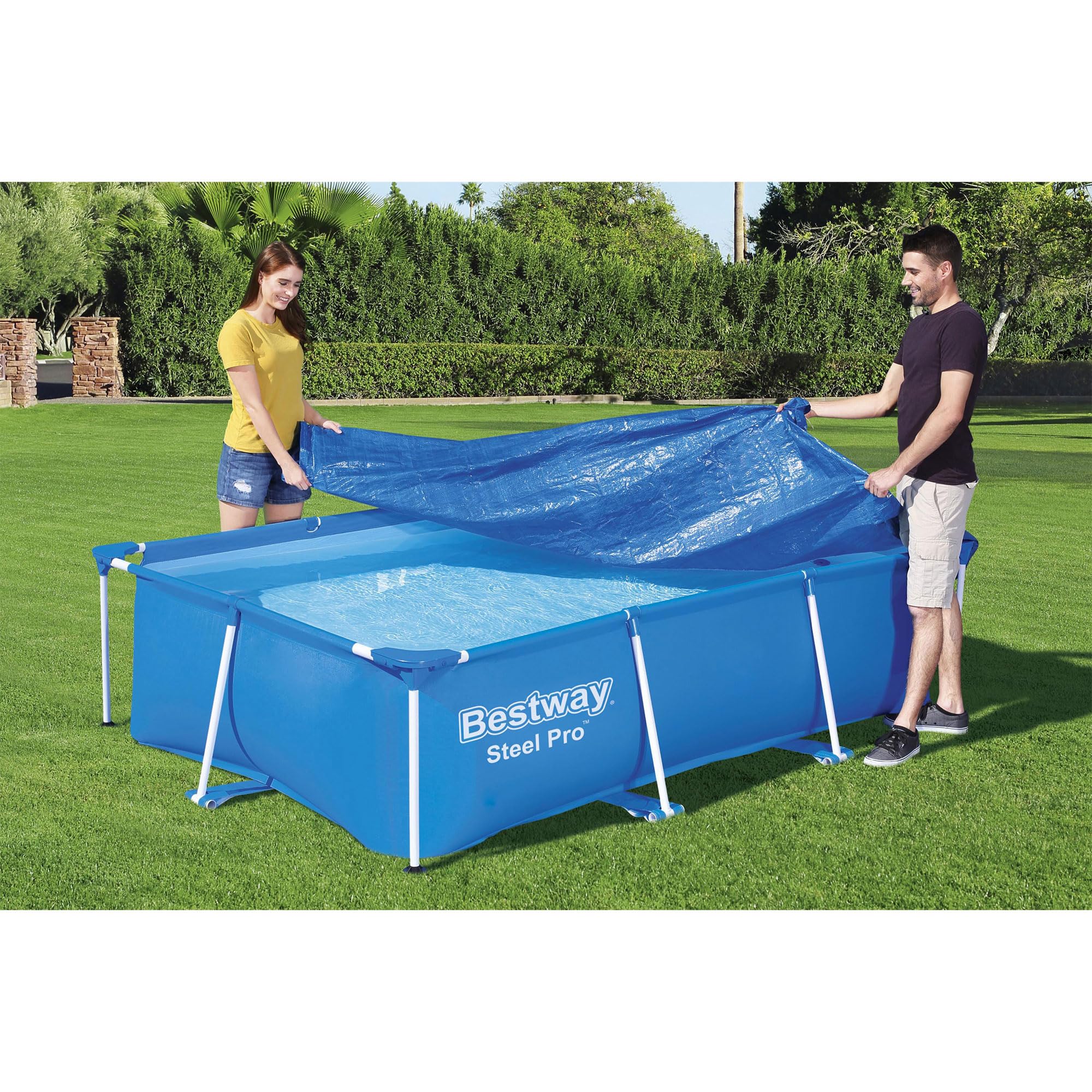 Bestway Flowclear Rectangular Pool Cover blue colour
