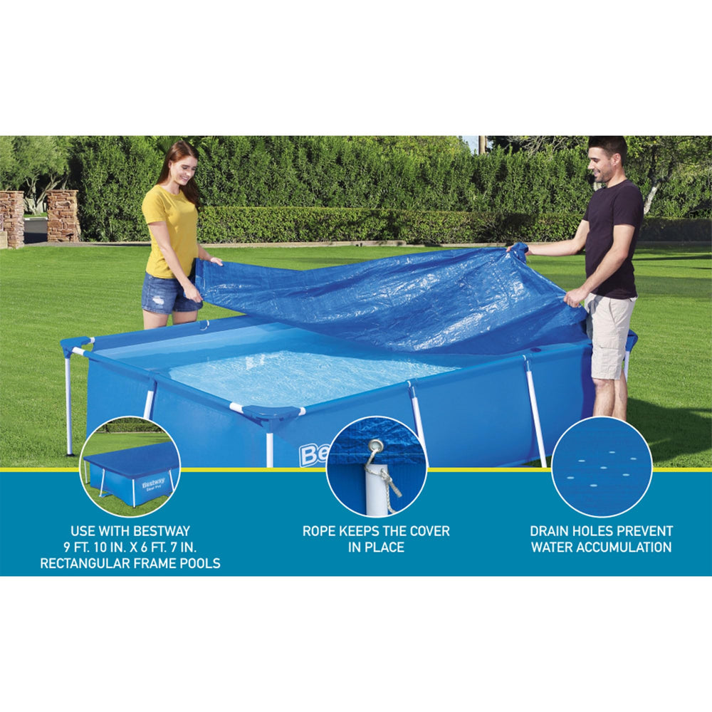 Bestway Flowclear Rectangular Pool Cover on pool