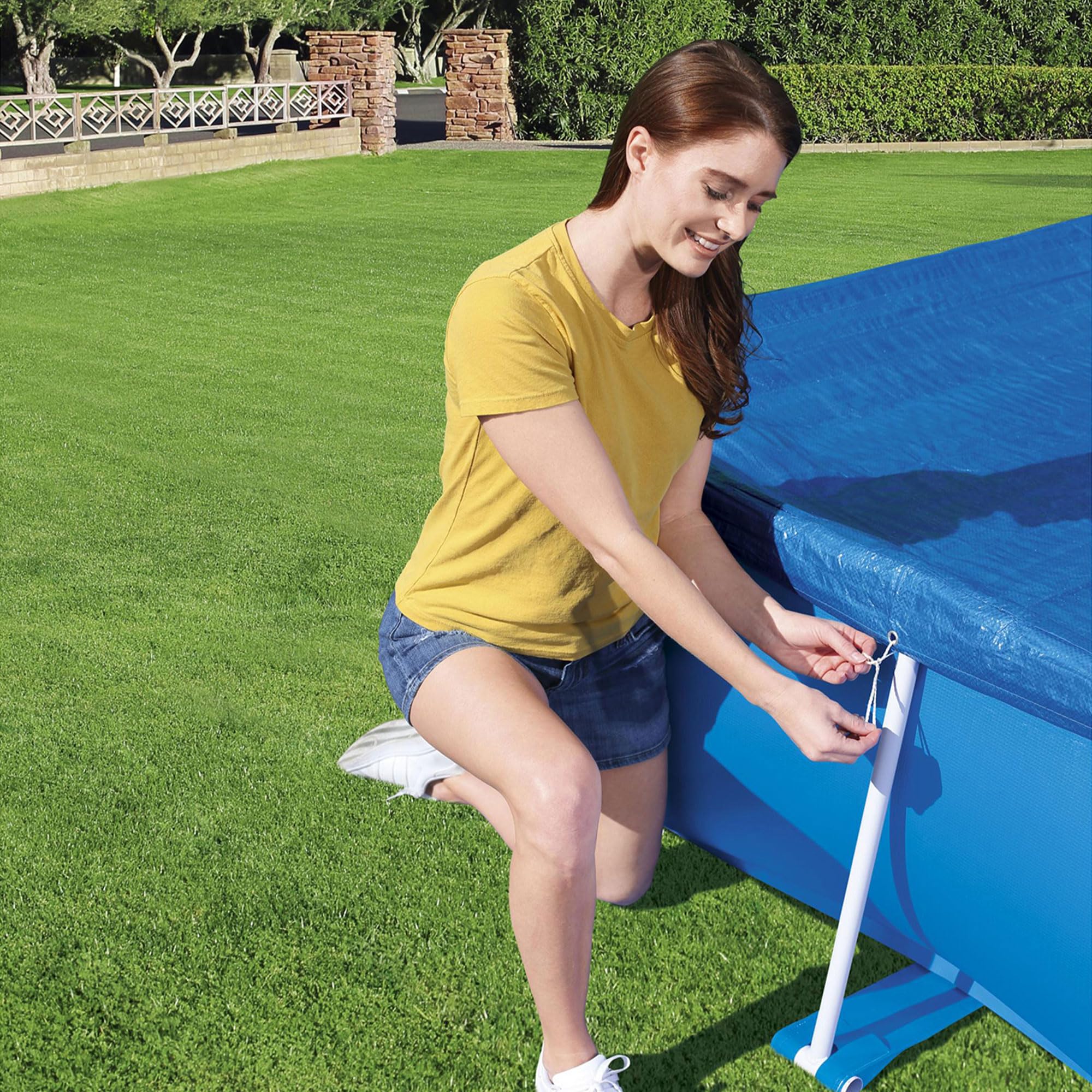 Bestway Flowclear Rectangular Pool Cover with drain holes