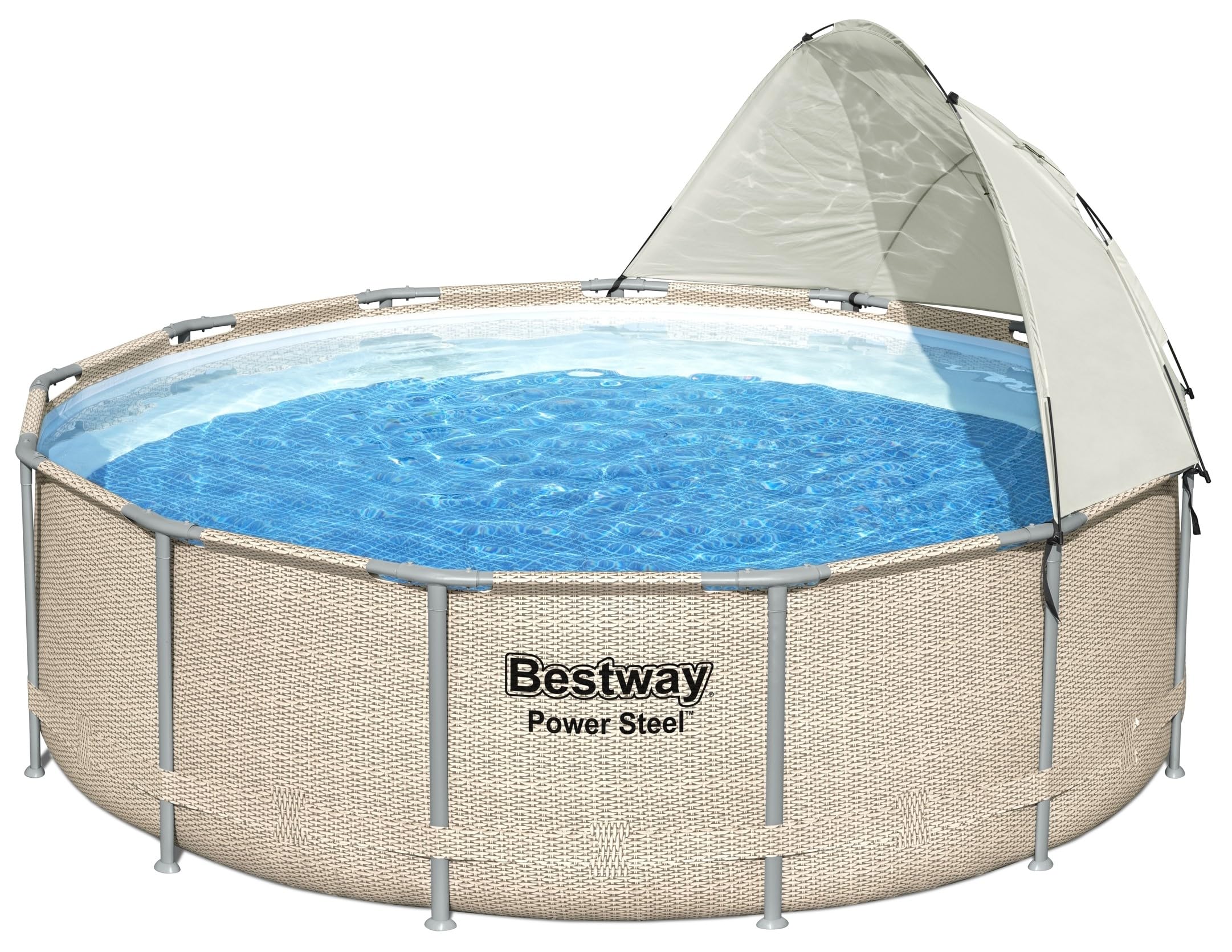 Bestway Pool Canopy Sunshade gray model front view