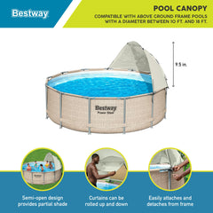 Bestway Pool Canopy Sunshade setup over a round pool