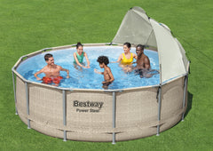 Bestway Pool Canopy Sunshade with rolled up curtains