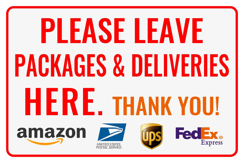 Bestylez Delivery Sign front view, 12x8 inches, aluminum