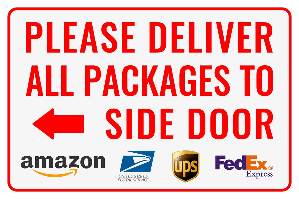 Bestylez Delivery Sign with left arrow for packages