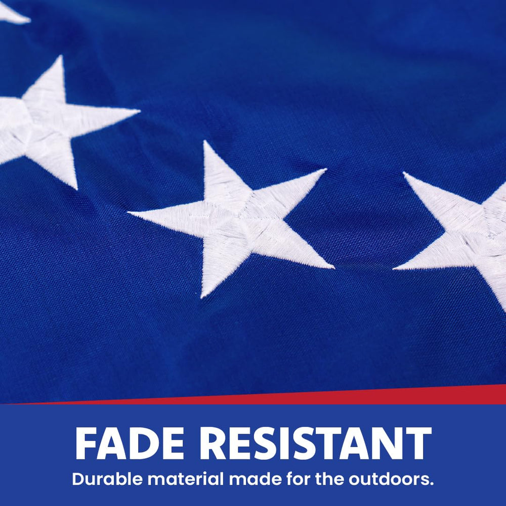 Betsy Ross Flag flying outdoors in vibrant red, white, and blue