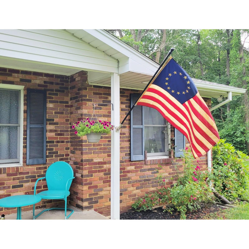 Betsy Ross Flag packaging with details on construction