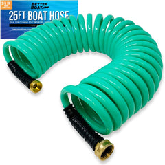 Better Boat 25FT coiled garden hose in green colour
