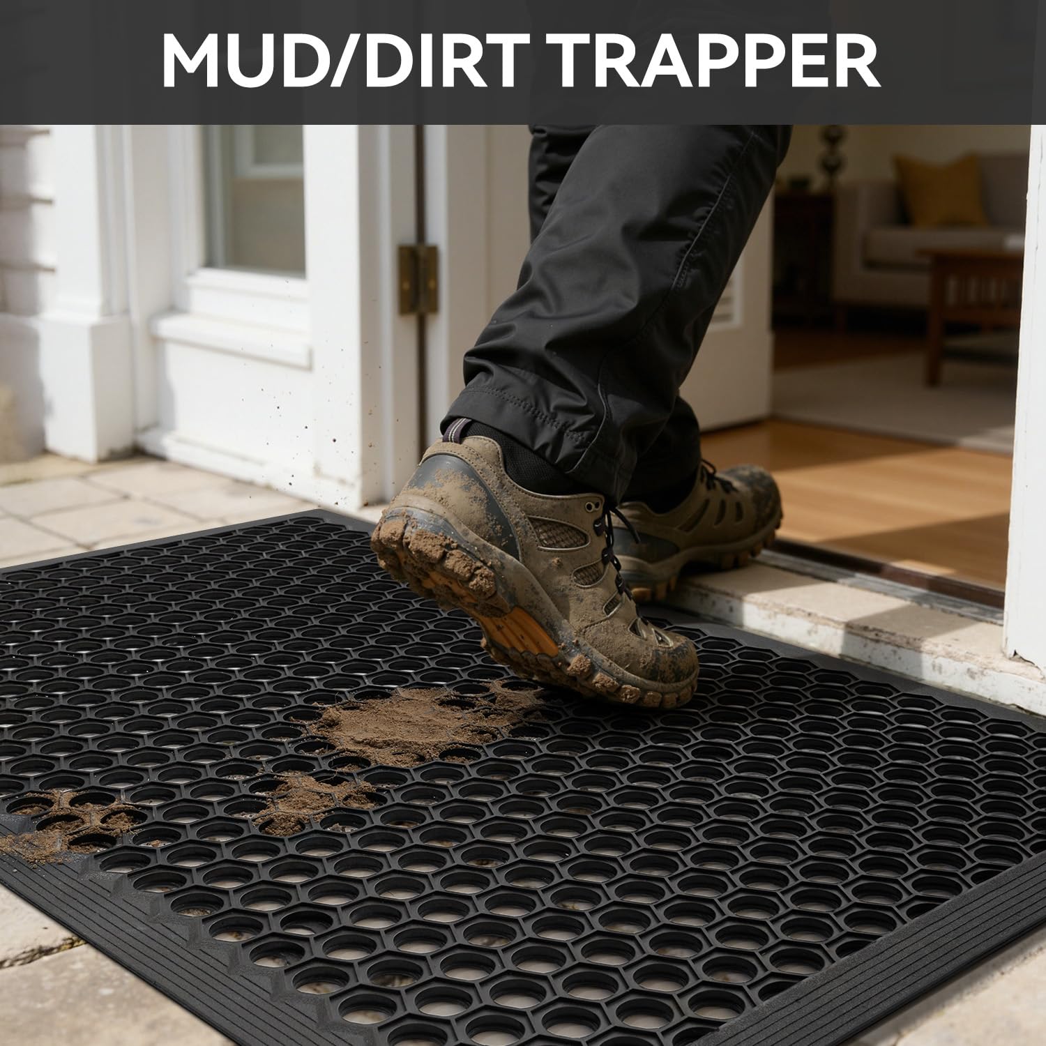 Beveled edges of RESARE outdoor doormat