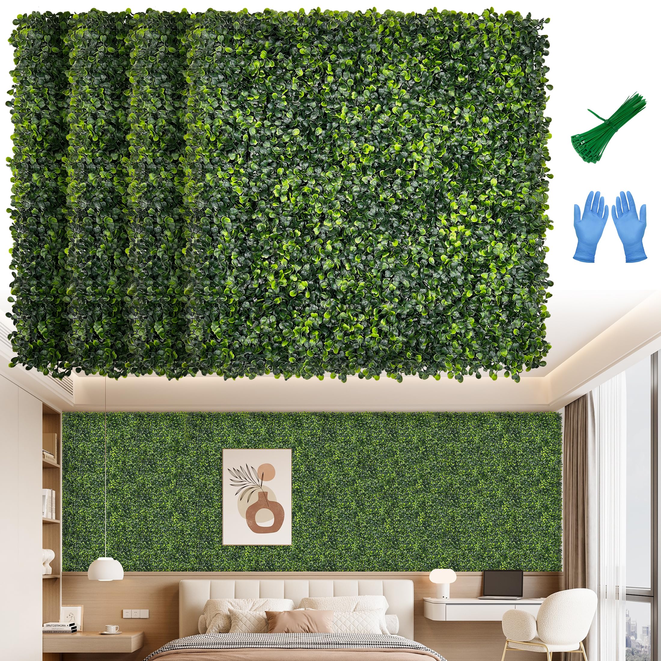 BHXCL 10x10 inch artificial grass wall panel front view
