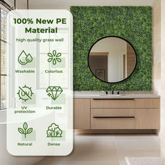 BHXCL grass wall panels arranged as a garden backdrop