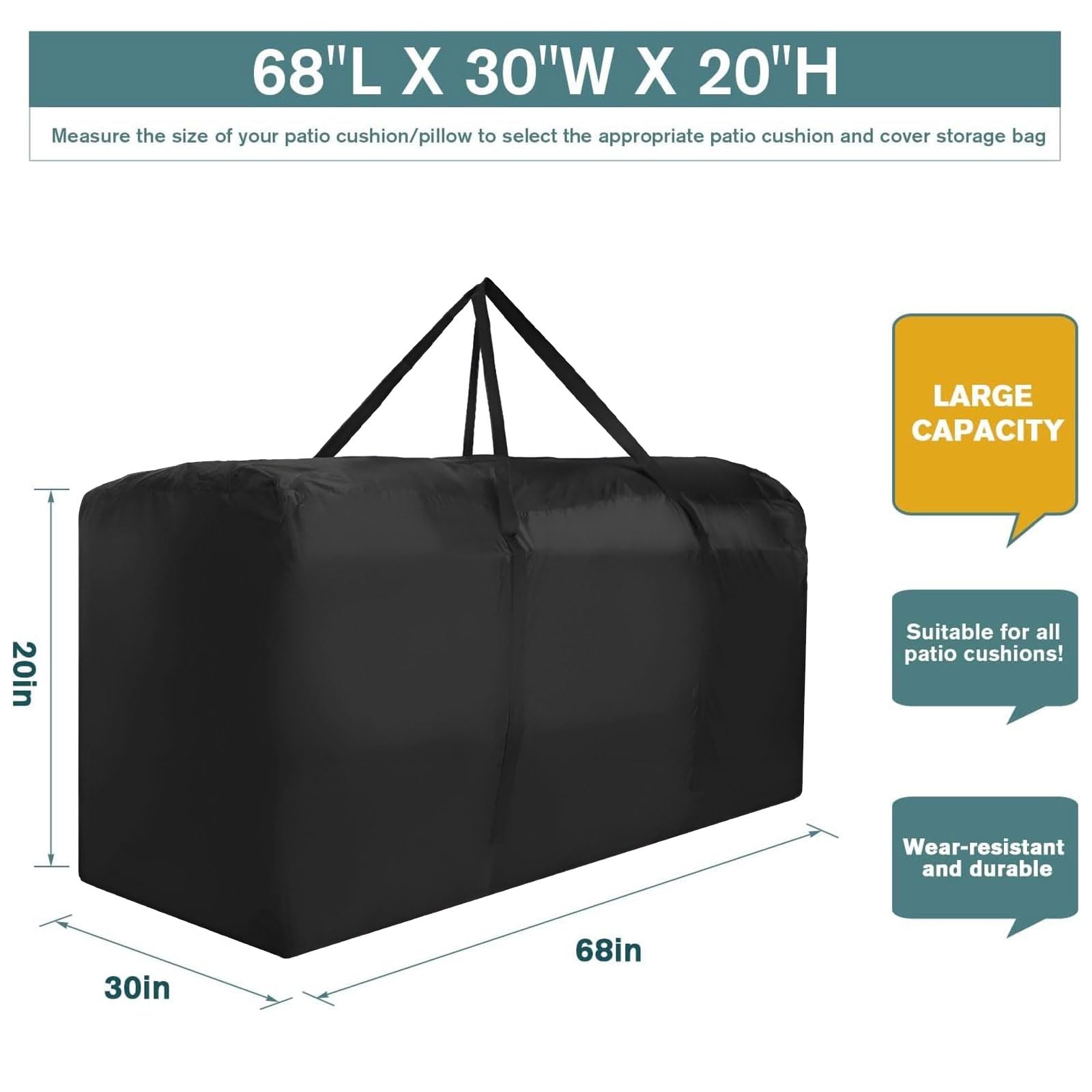 Bicherub storage bag handles close-up