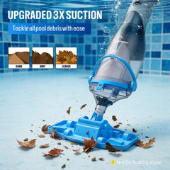 BIELMEIER Cordless Handheld Pool Vacuum showing removable nozzle
