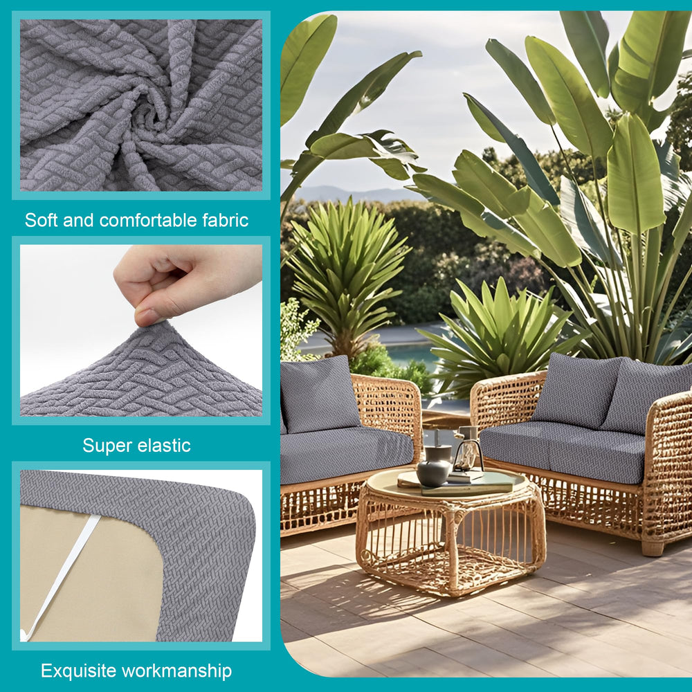 BIETYONE 12 Pcs cushion covers displayed on patio furniture