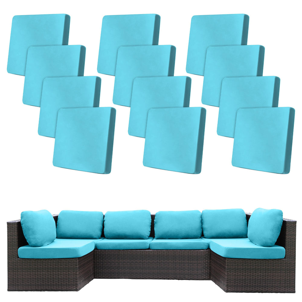 BIETYONE 12 Pcs Outdoor Cushion Covers in Sky Blue