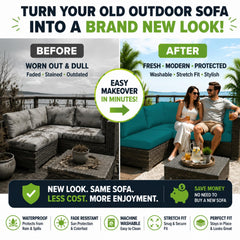 BIETYONE cushion covers displayed on a patio sofa