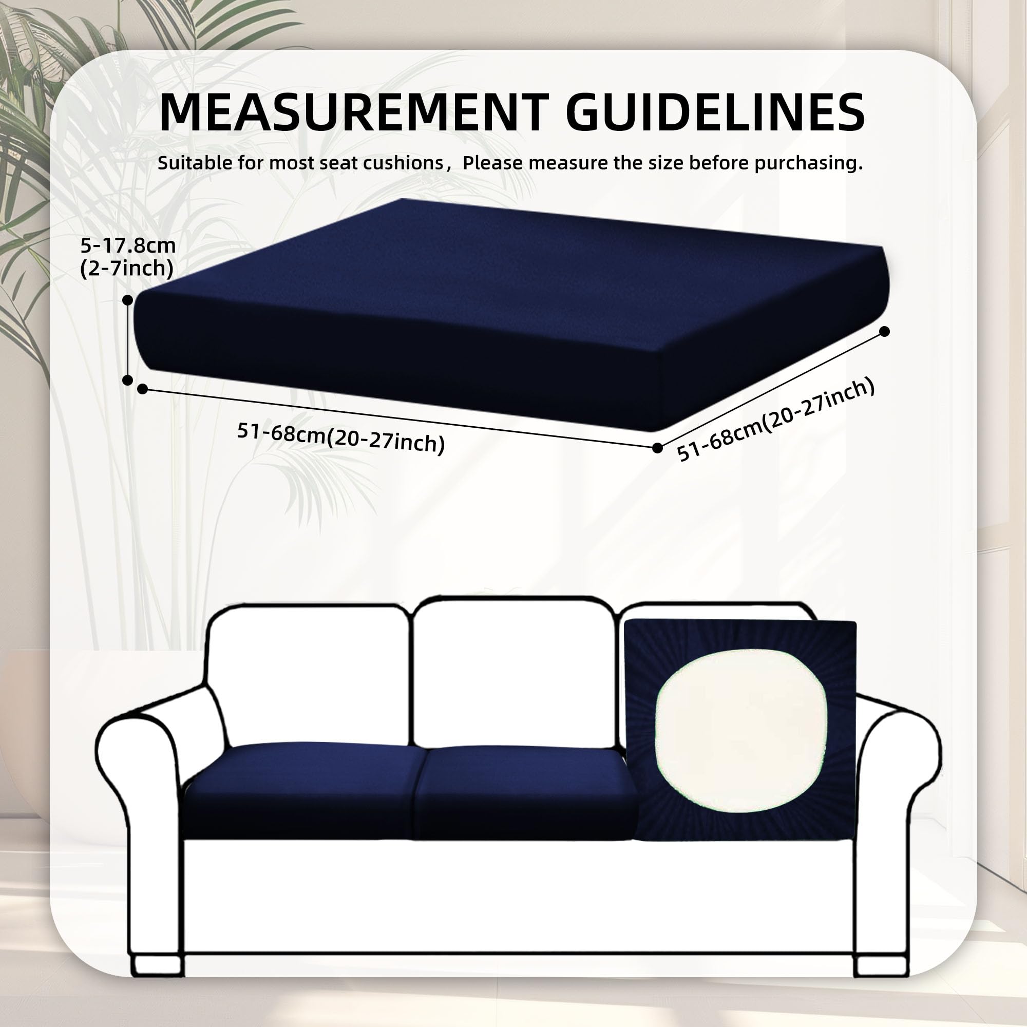 BIETYONE Cushion Covers Navy Blue Pattern Display