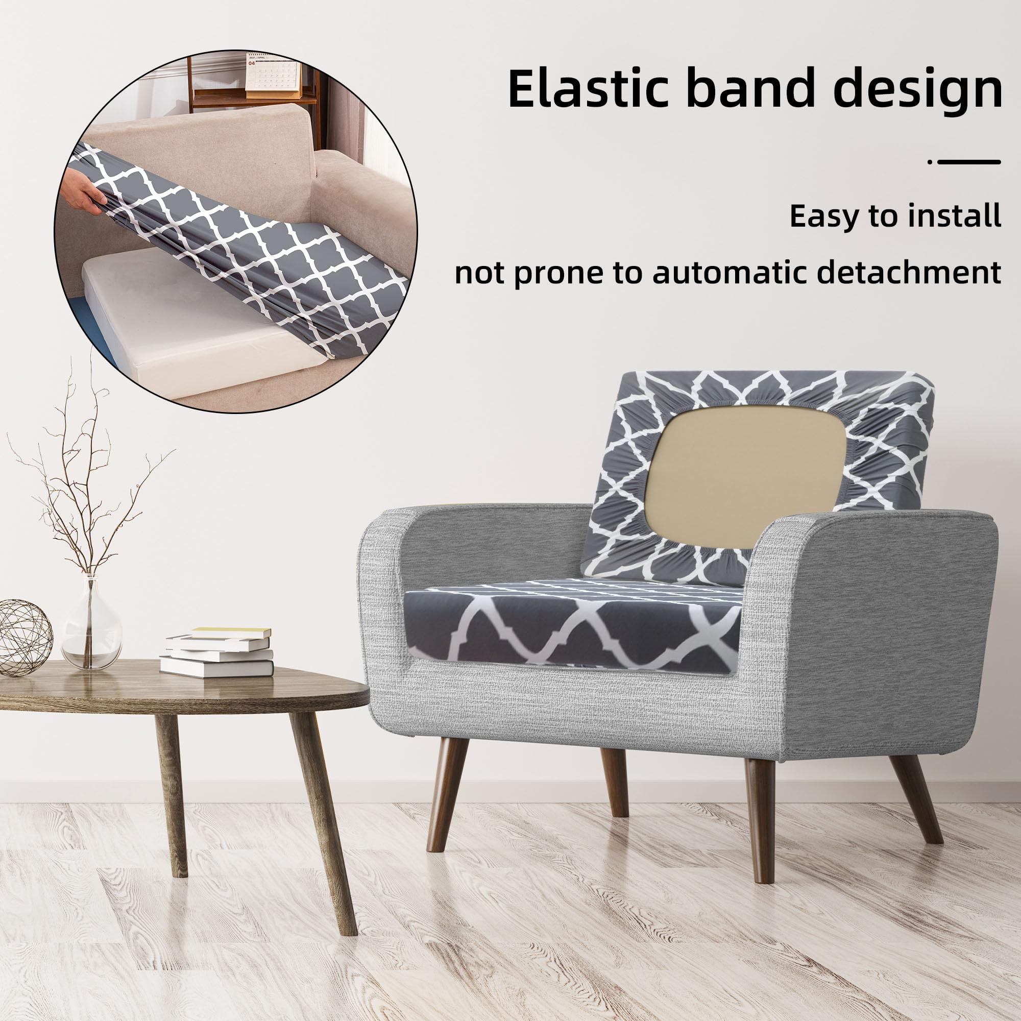 BIETYONE grey cushion cover protecting sofa from stains