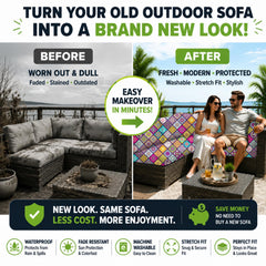 BIETYONE Outdoor Cushion Cover fitting a sofa cushion