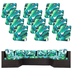 BIETYONE Outdoor Cushion Cover Green Leaf front view