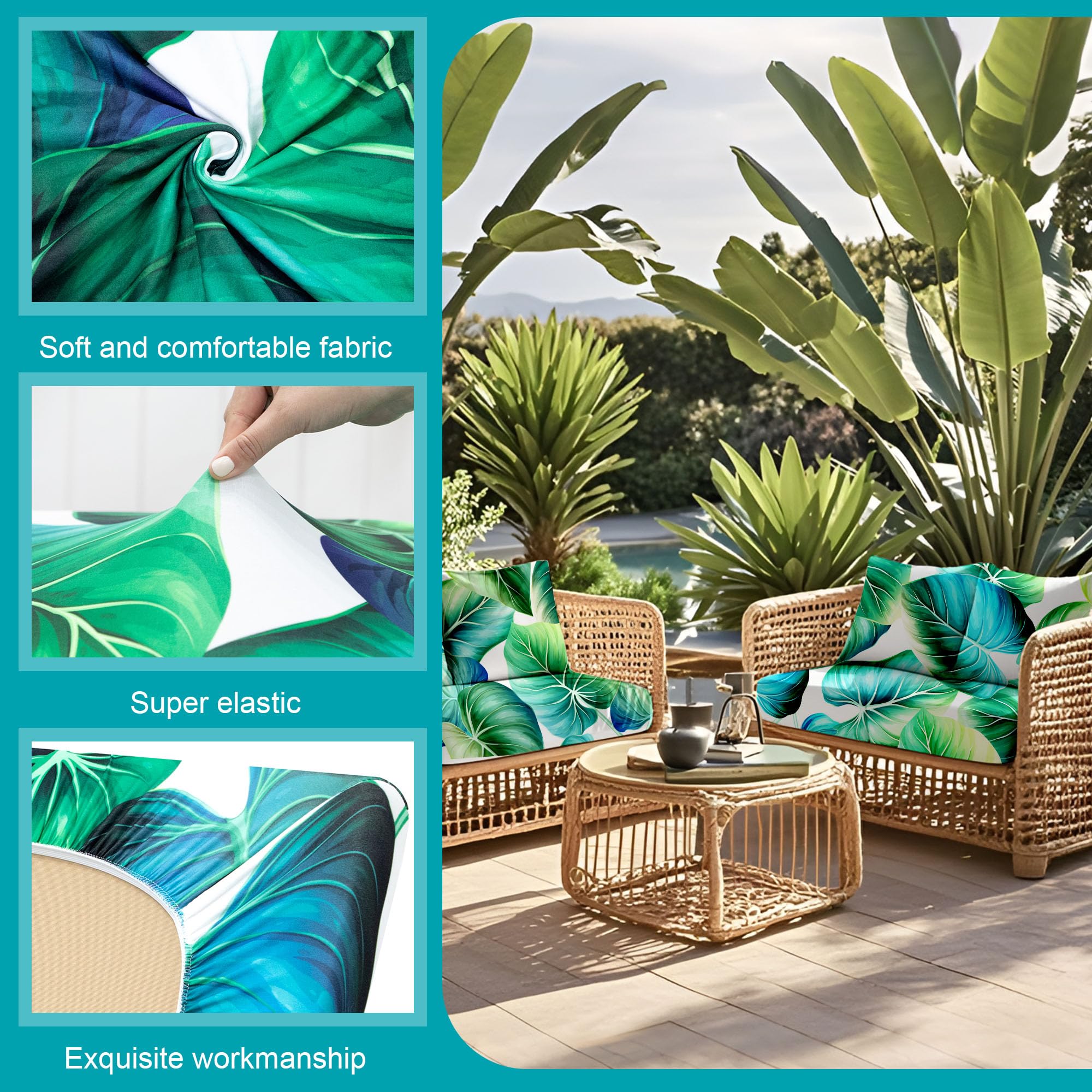 BIETYONE Outdoor Cushion Cover Green Leaf packaging