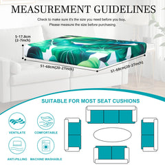BIETYONE Outdoor Cushion Cover Green Leaf side view